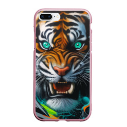 Морда свирепого тигра - нейросеть – Чехол для iPhone 7Plus/8 Plus матовый с принтом купить