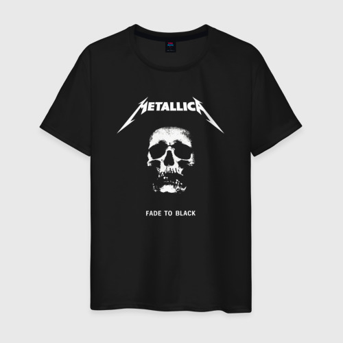 Мужская футболка из хлопка с принтом Metallica fade to black, вид спереди №1