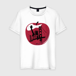 Яблоко Нью-Йорка – Мужская футболка хлопок с принтом купить со скидкой в -20%