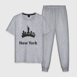 New York mood – Мужская пижама хлопок с принтом купить со скидкой в -10%