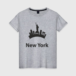 New York mood – Женская футболка хлопок с принтом купить со скидкой в -20%