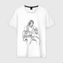 Курт Кобейн Нирвана с гитарой – Мужская футболка хлопок с принтом купить со скидкой в -20%