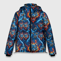 Волки и огонь паттерн – Мужская зимняя куртка 3D с принтом купить