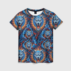 Волки злые паттерн – Женская футболка 3D с принтом купить со скидкой в -26%