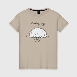 Sheep yoga – Женская футболка хлопок с принтом купить со скидкой в -20%