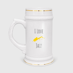 Я люблю джаз – Кружка пивная с принтом купить
