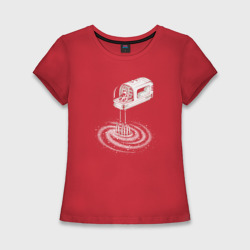 Космический миксер – Женская футболка хлопок Slim с принтом купить