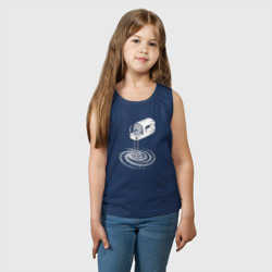 Майка с принтом Космический миксер для ребенка, вид на модели спереди №2. Цвет основы: темно-синий
