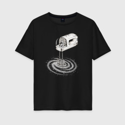 Космический миксер – Женская футболка хлопок Oversize с принтом купить со скидкой в -16%