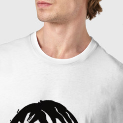 Футболка с принтом Kurt Cobain Nirvana portrait для мужчины, вид на модели спереди №4. Цвет основы: белый