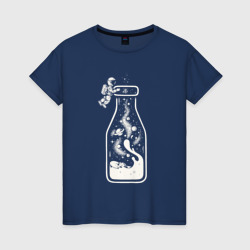 Космос в бутылочке – Женская футболка хлопок с принтом купить со скидкой в -20%