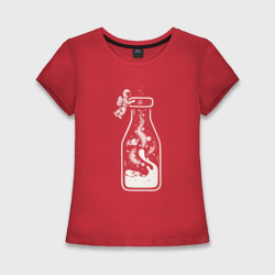 Космос в бутылочке – Женская футболка хлопок Slim с принтом купить