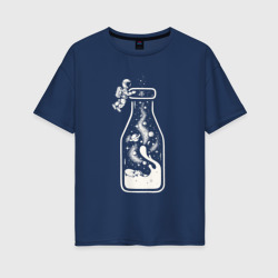 Космос в бутылочке – Женская футболка хлопок Oversize с принтом купить со скидкой в -16%