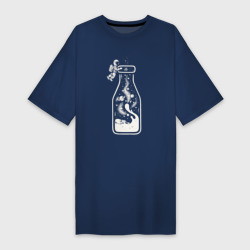 Космос в бутылочке – Платье-футболка хлопок с принтом купить