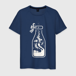 Космос в бутылочке – Мужская футболка хлопок с принтом купить со скидкой в -20%