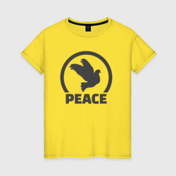 Peace bird – Женская футболка хлопок с принтом купить со скидкой в -20%