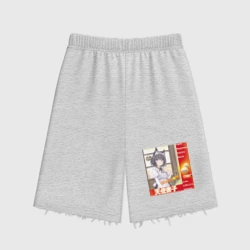 Женские шорты oversize футер хлопок Кошка жена аниме мем