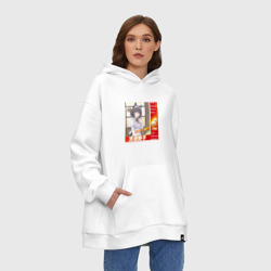 Худи SuperOversize хлопок Кошка жена аниме мем - фото 2