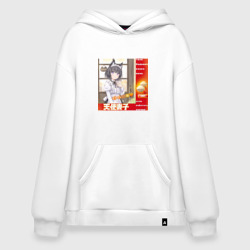 Худи SuperOversize хлопок Кошка жена аниме мем
