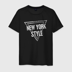 Нью-Йоркский стиль – Мужская футболка хлопок с принтом купить со скидкой в -20%