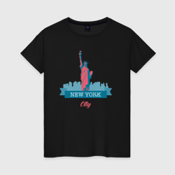 Статуя Свободы в Нью-Йорке – Женская футболка хлопок с принтом купить со скидкой в -20%