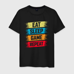 Eat sleep game – Мужская футболка хлопок с принтом купить со скидкой в -20%