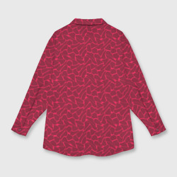 Рубашка с принтом Красно-розовый паттерн разводы для любого человека, вид сзади №1. Цвет основы: белый