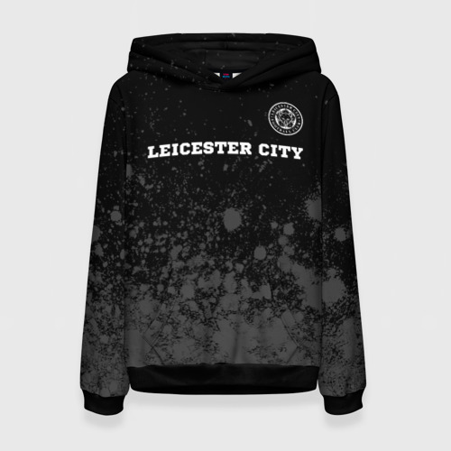 Женская толстовка с принтом Leicester City sport на темном фоне посередине, вид спереди №1