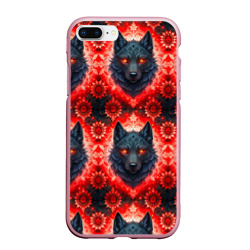 Волки на красном фоне паттерн – Чехол для iPhone 7Plus/8 Plus матовый с принтом купить