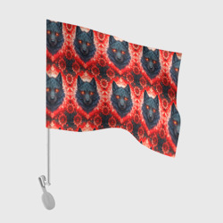 Волки на красном фоне паттерн – Флаг для автомобиля с принтом купить