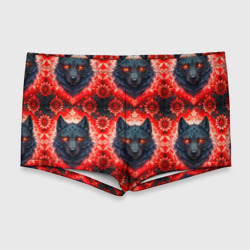 Волки на красном фоне паттерн – Мужские купальные плавки 3D с принтом купить со скидкой в -11%