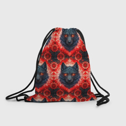 Волки на красном фоне паттерн – Рюкзак-мешок 3D с принтом купить со скидкой в -25%