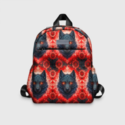 Волки на красном фоне паттерн – Детский рюкзак 3D с принтом купить со скидкой в -33%