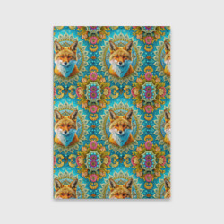 Лисицы узоры из цветов – Обложка для паспорта матовая кожа с принтом купить