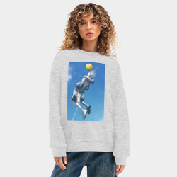 Женский свитшот oversize без начеса хлопок Баскетбол Тэцуя Куроко арт - фото 2