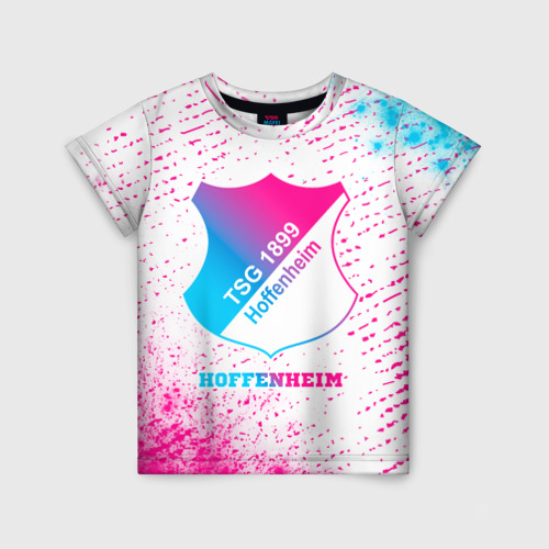 Детская футболка с принтом Hoffenheim neon gradient style, вид спереди №1