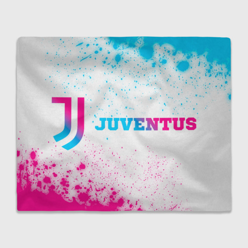 Плед с принтом Juventus neon gradient style по-горизонтали, вид спереди №1
