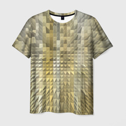 Объемные треугольники текстурированный рельеф – Мужская футболка 3D с принтом купить со скидкой в -26%