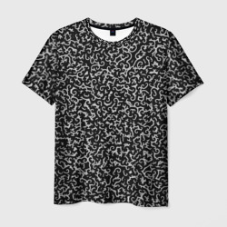 Серые завитки на черном фоне – Мужская футболка 3D с принтом купить со скидкой в -26%