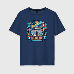 Город Берлин – Женская футболка хлопок Oversize с принтом купить со скидкой в -16%
