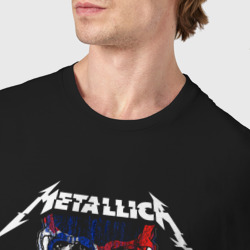 Футболка с принтом Metallica giants для мужчины, вид на модели спереди №4. Цвет основы: черный