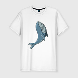 Прыгающий кит – Мужская футболка хлопок Slim с принтом купить