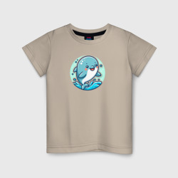Дельфин выпрыгивает из воды – Детская футболка хлопок с принтом купить со скидкой в -20%