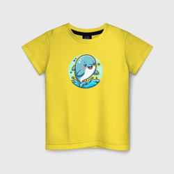 Дельфин выпрыгивает из воды – Детская футболка хлопок с принтом купить со скидкой в -20%