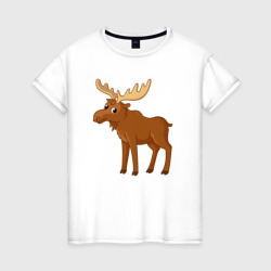 Лесной лось – Женская футболка хлопок с принтом купить со скидкой в -20%