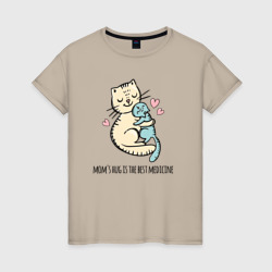 Объятия мамы лучшее лекарство – Женская футболка хлопок с принтом купить со скидкой в -20%