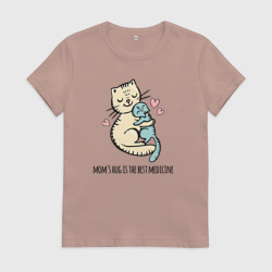 Женская футболка хлопок Объятия мамы лучшее лекарство