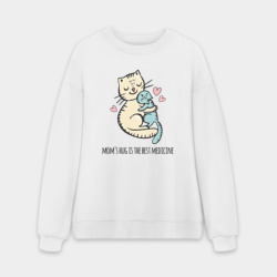 Мужской свитшот oversize без начеса хлопок Объятия мамы лучшее лекарство