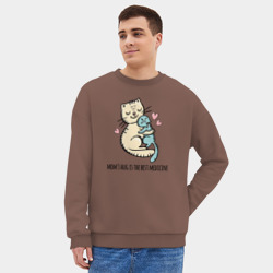 Мужской свитшот oversize без начеса хлопок Объятия мамы лучшее лекарство - фото 2