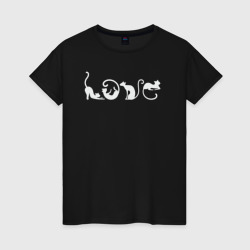 Cats lover – Женская футболка хлопок с принтом купить со скидкой в -20%